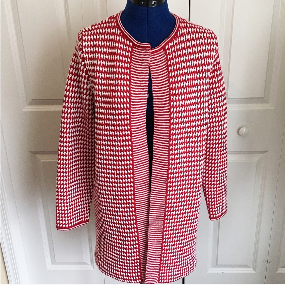 Talbots Red and White Sweater